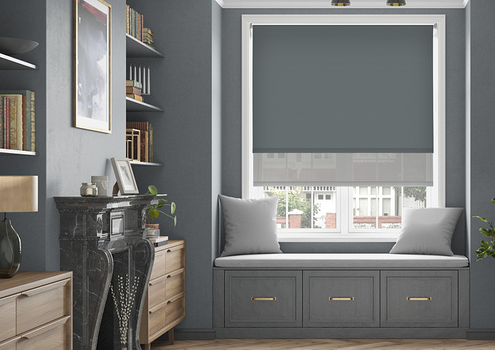 Rimini (Blackout), Storm Cloud & Optima Dawn - Double Roller Blind - Image 3
